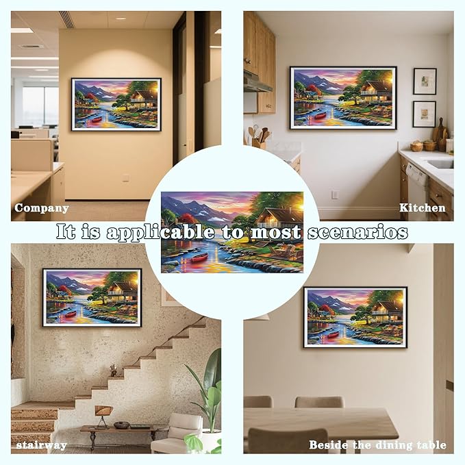 DOTZSO Large Diamond Painting Kits for Adults, Easy DIY 5D Round Full Drill Diamond Art kit Diamond Dot Crystal Gem Art and Craft for Beginners Home Wall Decor Landscape 27.5 X 15.7 Inches