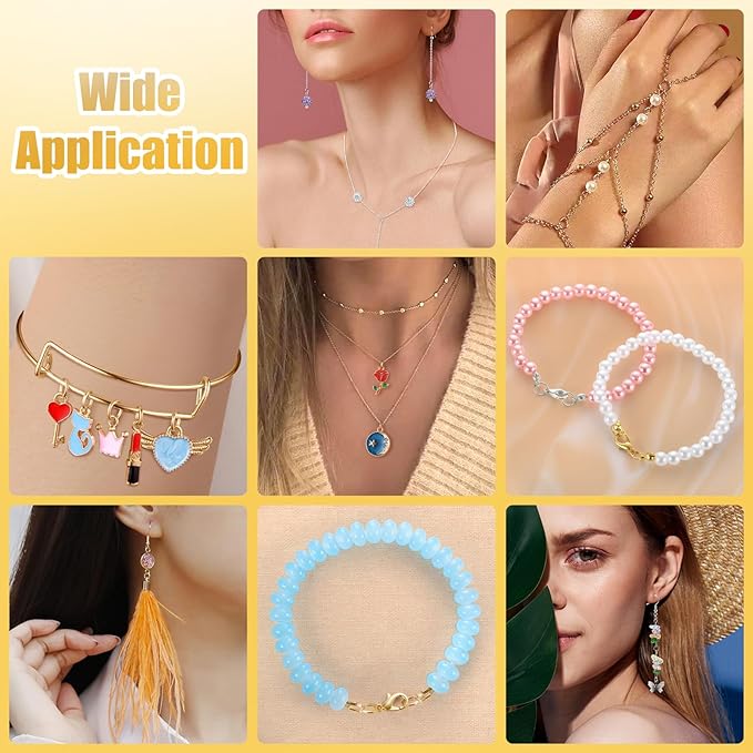 2425pcs Crimp Beads Jewelry Making Kit, Funtopia Crimp Tubes, Crimp Covers, Wire Guards, Lobster Clasp, Jump Ring for Bracelet Earring Necklace Making DIY Jewelry Repair Kit Supplies