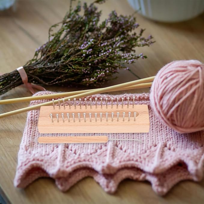1 Set Knitting Looms Wooden Scarf Loom Woolen Weaving Kit Scarf Hats Making Tools Crochet Hook for DIY