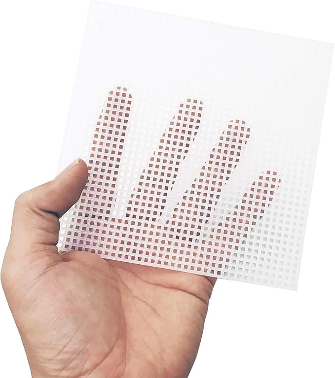 Allazone Plastic Mesh Canvas Sheets for Embroidery - 53 PCs, Square Mesh, Knit & Crochet Projects