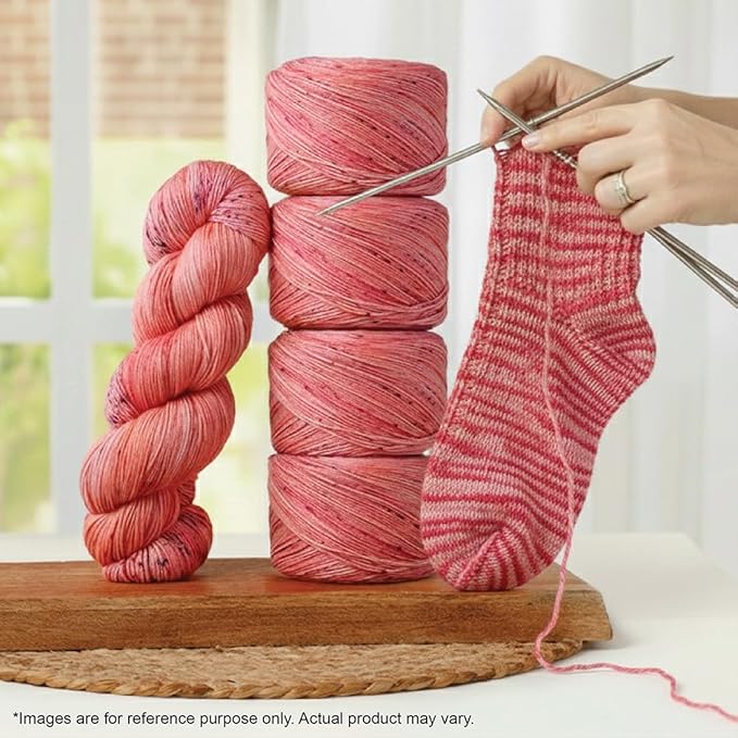 KnitPro Symfonie Fingering Weight Hand Dyed Variegated Yarn Skein | Extra Fine Merino Wool & Polyamide Blend for Knitting & Crocheting, Oeko-TEX Certified 400m, 100g | Terra Blush