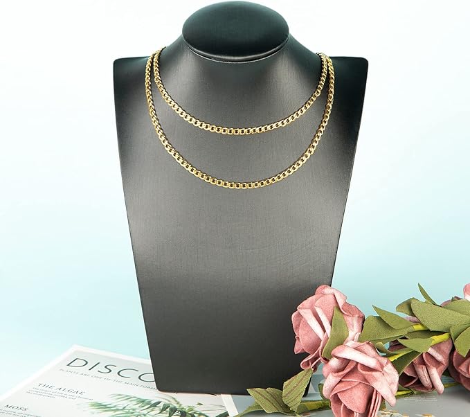 YOUBEIYEE 16.4 Feet Gold Stainless Steel Curb Cuban Chain for Jewelry Making Necklace Choker DIY Findings Chain Spool with Jump Rings Lobster Clasps