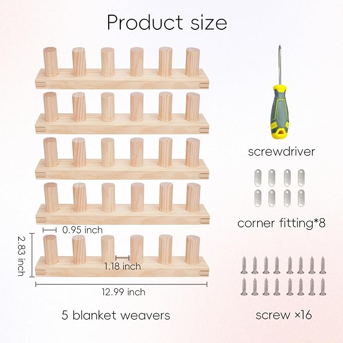 PIRXXIY 65'' Chunky Blanket Loom, Knitting Loom for Custom Hand Knitting Yarn Chunky, Extra Large Chunky Yarn Loom for Beginners DIY Craft Enthusiasts