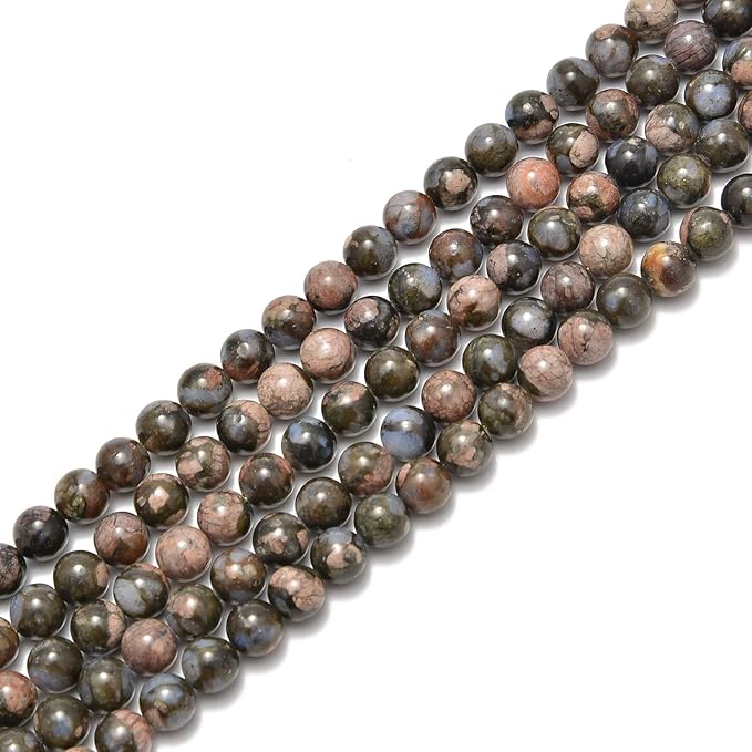 90pcs 4mm Natural Llanite(Que Sera) Gemstone Round Spacer Loose Stone Beads for Jewelry Making 15.5" 1 Strand (Llanite(Que Sera), 4mm 90Beads)