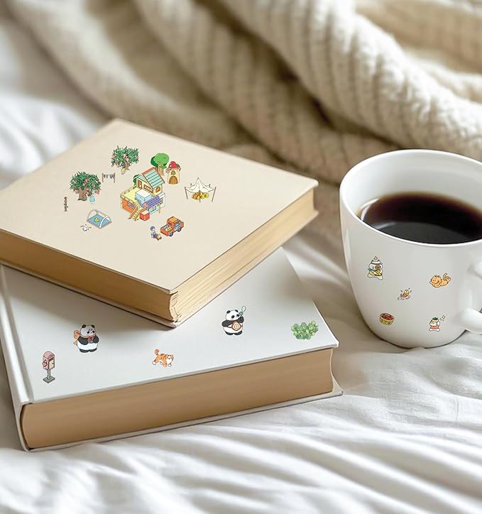 32 Sets Pocket DIY 3D Sticker Scene for Kids, Fun DIY Sticker Scene Make Your Own Mini House Cute Cartoon Animal Scene Stickers Adult Sticker Art Relief Stress Pass The Time Holiday Christmas Fun