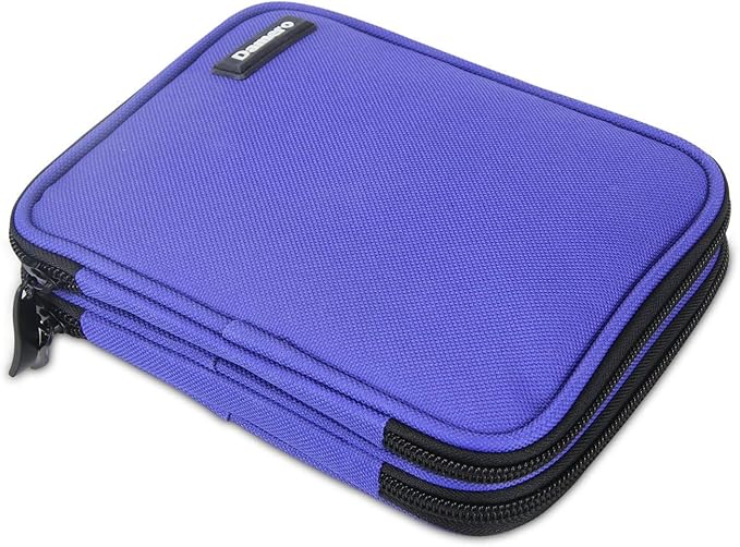Damero Crochet Hook Case, Organizer Zipper Bag with Web Pockets for Various Crochet Needles and Knitting Accessories, Well Made and Easy to Carry, Medium, Blue Violet (No Accessories Included)