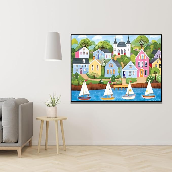 EIBEILI Adult Diamond Painting Set - Painted House Diamond Painting Set, 5D Diamond Painting, DIY Full Diamond Painting Gemstone Craft 11.8x15.7 inches