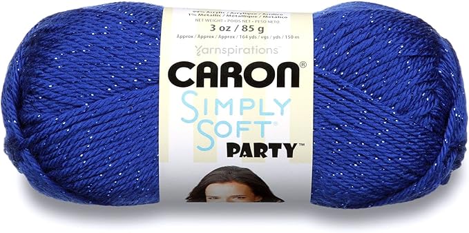 Caron Simply Soft Party Royal Sparkle Yarn - 3 Pack of 85g/3oz - Acrylic - 4 Medium (Worsted) - 164 Yards - Knitting/Crochet