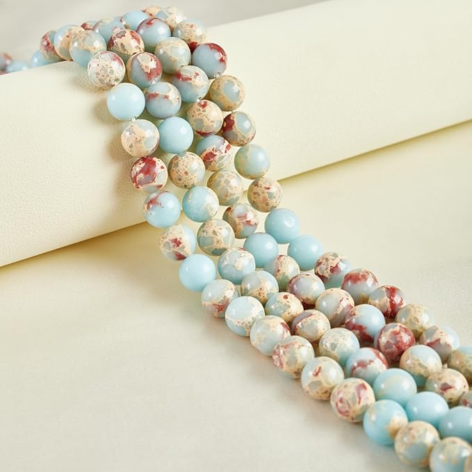 100pcs 10mm snakeskin imperial beads natural gemstone beads round loose beads for jewelry making