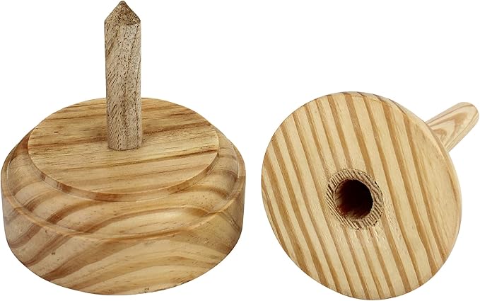 Iblay Wood Arts Wood Yarn Holder with Twirling Mechanism Classic Hand-Operated Winding and Dispensing Accessories, Presents for Craft Lovers7 Inch