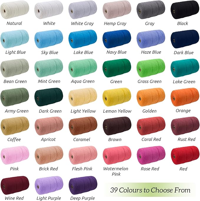 JeogYong Single Strand Macrame Cord 3mm x 218 Yards (656 Feet) Soft Cotton Rope Macrame Yarn 3 mm Macrame Cord, Macrame Supplies for Crafts Wall Hangings Plant Hangers Decorations (Light Purple)