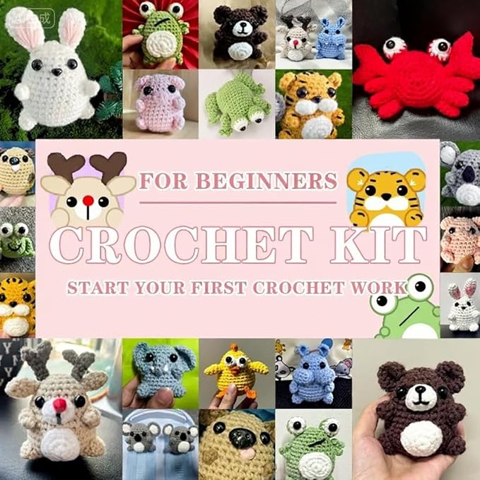 Kovarela Crochet Kit for Beginners Adults โ Easy All-in-One Starter Pack with Fun Video Tutorials, Extra Yarn & Tools โ DIY Amigurumi Craft Gift (Craft & Chill Edition)