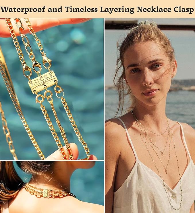 dailyacc lucky necklace layering clasp 18k gold and silver multiple necklace clasps for layered look separator