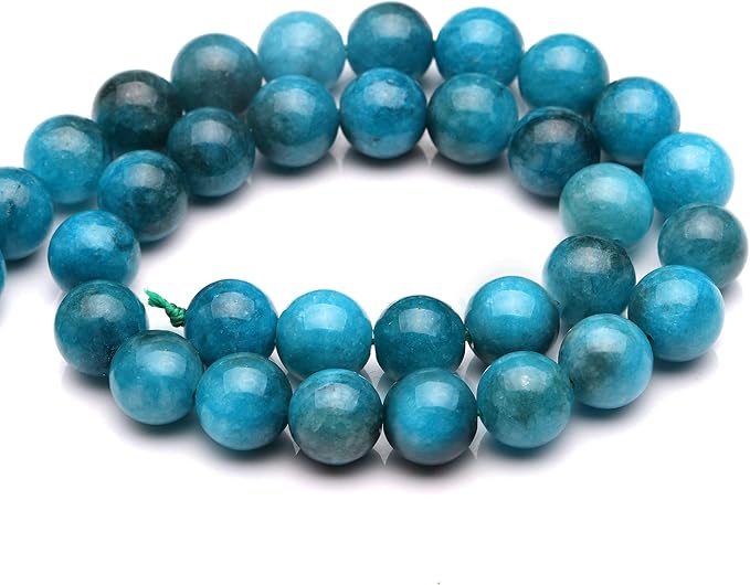 youngbling natural gemstone beads for jewelry making,8mm blue apatite polished round smooth stone,genuine real stone beads for bracelet necklace 15 inch(blue apatite,8mm)