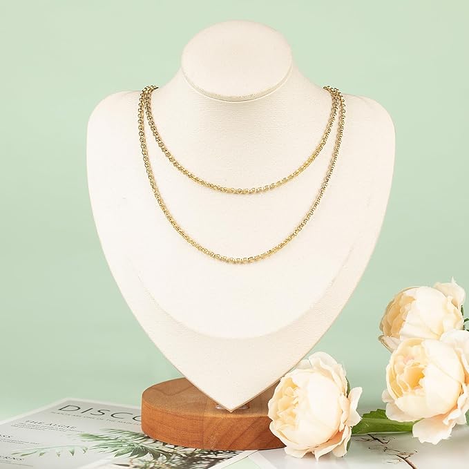 UMAOKANG 16.4 Feet Gold Plated Chain for Jewelry Making Stainless Steel Chains Bulk Flat Circle Link Chain Men and Women Necklace Bracelet DIY Jewelry Findings