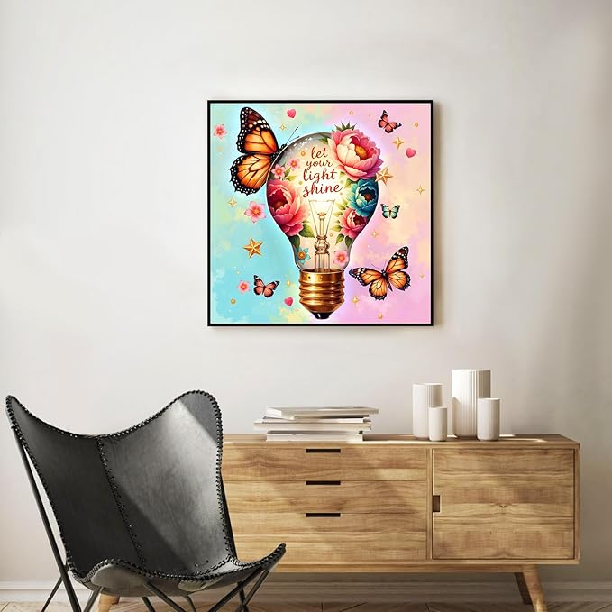 Framed Paint by Numbers Kit for Adults Beginner Light, Adult Paint by Number Kits on Canvas Framed Flower, DIY Acrylic Oil Painting by Numbers with Frame, Perfect for Home Decor Gift 10 X 10 Inch