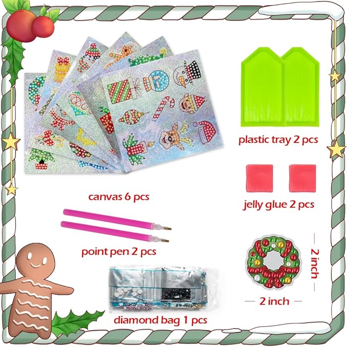Labeol Diamond Art Kits for Kids Boys and Girls Ages 6-8-10-12 Easy to DIY Creative Diamond Art Sticker Craft by Numbers Kits for Kids and Adult Beginners (Christmas)