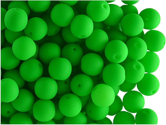 SCARA 200 pcs Czech Glass Round Beads 0.24 inches (6mm), Warm NEON (UV Active) Glass Beads for Jewelry and Bracelets Making, Beads for Bracelets, Bead kit Warm NEON Mix
