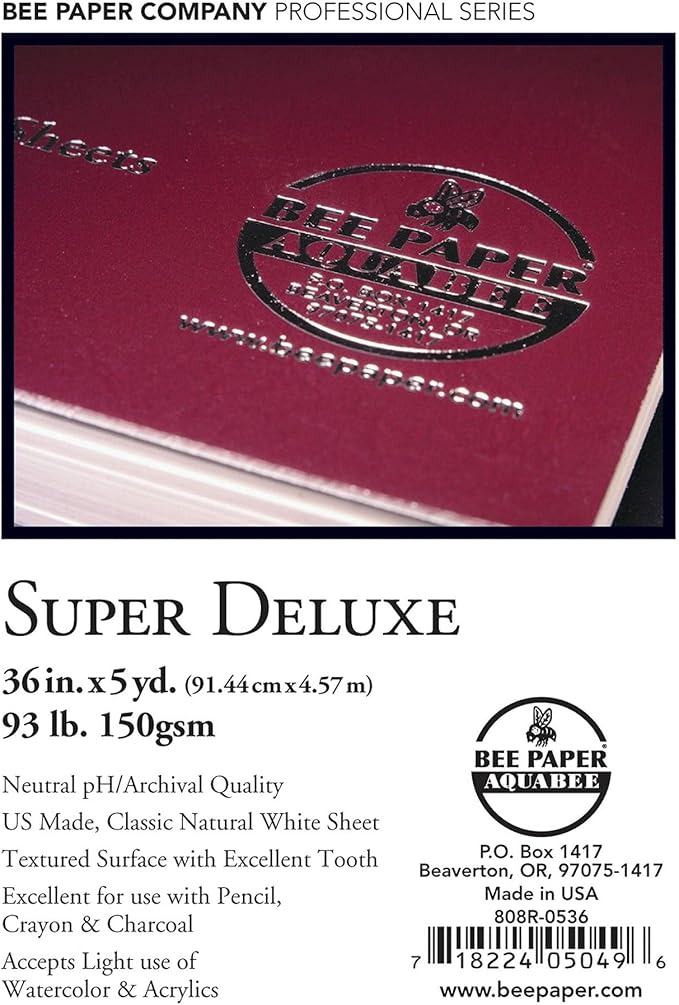 Bee Paper Company 808R-0536 Bee Paper Super Deluxe Sketch Roll, 36-Inch by 5-Yards
