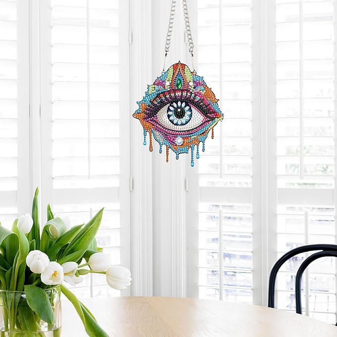 AiYuanzsh Diamond Art Painting Pendant Kits 5d Diamond Painting Art Hanging Kit Eye DIY Diamond Crystal Window Pendant Kit for Adults Gift Wall Home Decoration