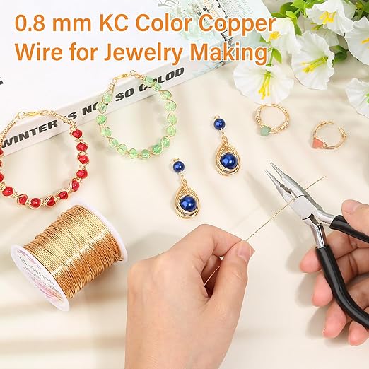 18 20 22 Gauge Jewelry Beading Wire for Jewelry Making Supplies with Versatile Pliers,Craft Jewelry Wire Tarnish Resistant