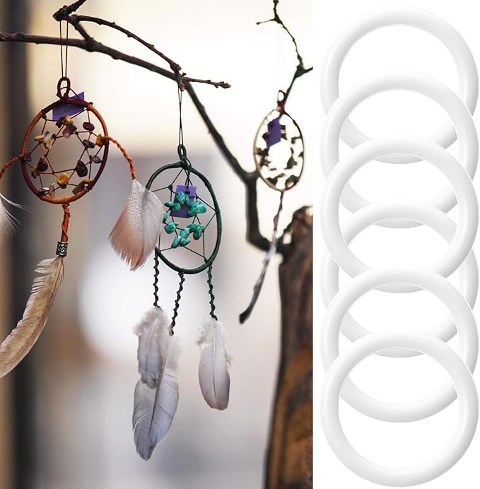 Plastic O Rings 30 Pack, 1 Inch White Craft Ring, Plastic Crochet Hook Circle Ring Curtain Rings for Handbag, Curtain, Craft Projects