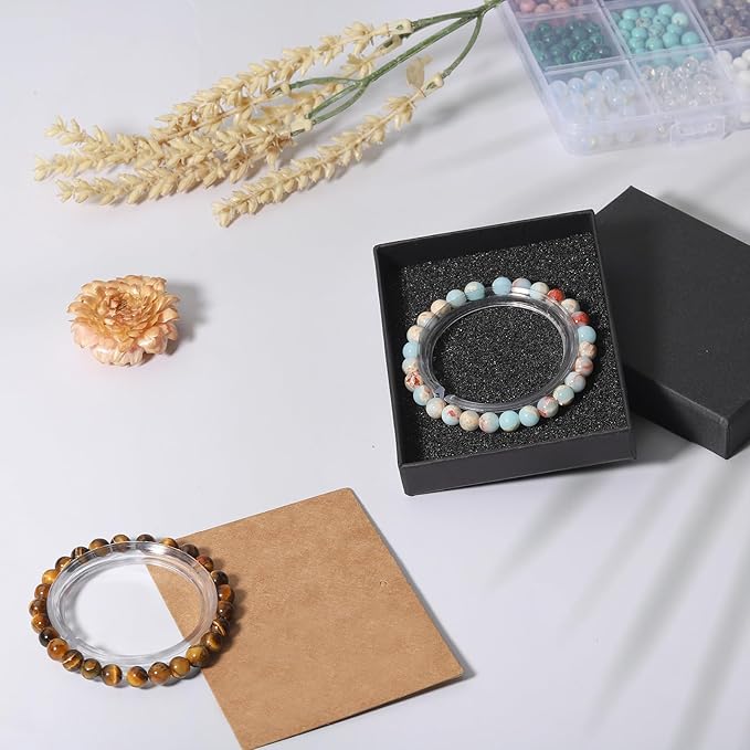 720pcs 6mm Natural Round Stone Beads Gemstone Crystal Loose Beads Smooth Bead for Bracelet Necklace Earring Jewelry Making Kit