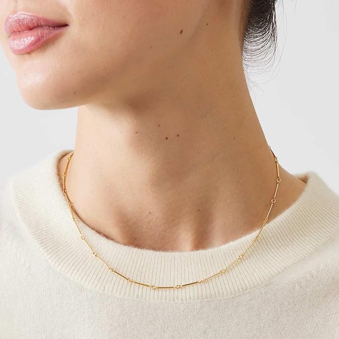 Jabogrii 16.4 Feet 18K Gold Plated Brass Chain for Jewelry Making Columnar Necklace Bracelet Jewelry Making Chains with Lobster Clasps and Open Jump Rings