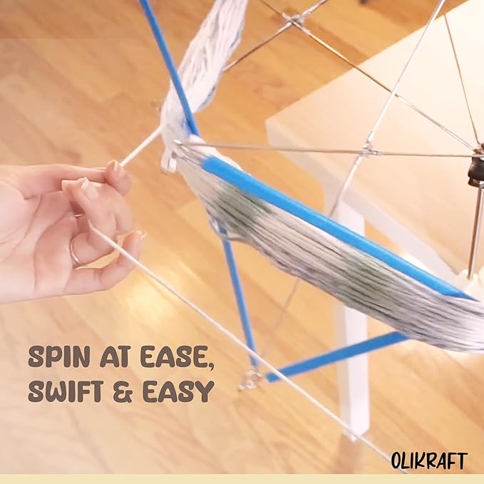 Olikraft Crochet Yarn Winder for Crocheting and Umbrella Swift (with Skein Holder) Combo Set - Yarn Spinner for Crocheting, Cake Ball Winder, Roller, Baller, Spooler