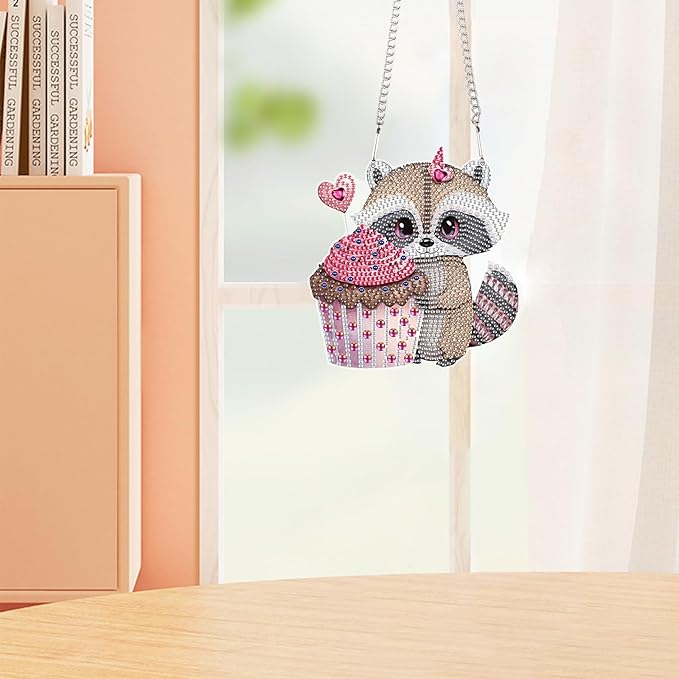 Tontut Valentine's Day Diamond Paintjng Kits Hanging Decoration, Squirrel Diamond Art Painting, DIY Special Shape Diamond Craft Wall Garden Decoration, Gifts