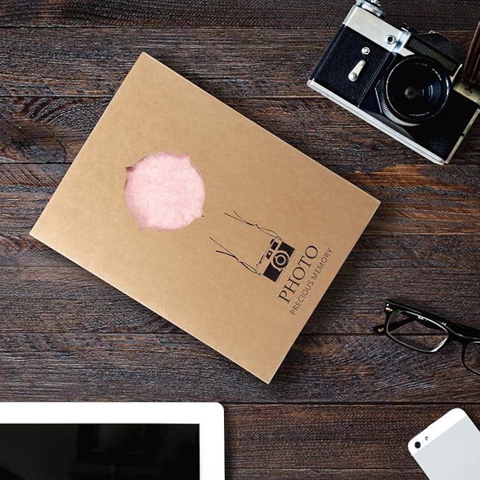 ThxMadam Leather Scrapbook Album 60 Pages Vintage Love Photo Album,11 * 8.1 Inch Scrapbook for Couples-DIY Memory Book,Birthday/Wedding Guest Book Gift for Anniversary Mother's Day