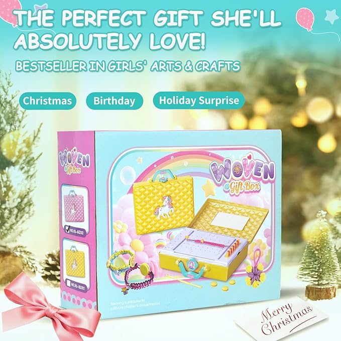 ZQIN Friendship Bracelet Making Kit for Girls 8+ Quick Maker DIY Arts and Crafts Toys, Best Christmas & Birthday Gifts for 6-12 Year Old Girls (Yellow)