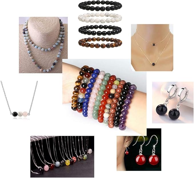 Natural Stone Beads 100pcs 6mm Black Stripe Rhodonite Round Real Stone Beading Loose Gemstone Hole 1mm DIY Charm Beads for Bracelet Necklace Earrings Jewelry Making (Black Stripe Rhodochrosite, 6mm)