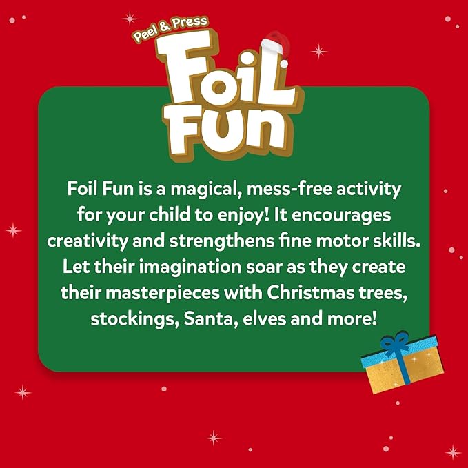 skillmatics foil fun - holiday magic, no mess art for kids, christmas craft kits & supplies, diy creative activity, travel toys, gifts for boys & girls ages 4, 5, 6, 7, 8, 9