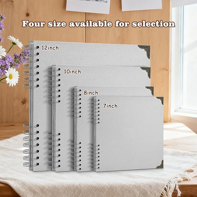 Scrapbook Album 10x10 Inch - Hardcover Kraft Paper Photo Album with 80 Pages, Memory Book for Wedding, Anniversary, Family, Christmas, Baby Shower, Ideal for Preserving Precious Moments