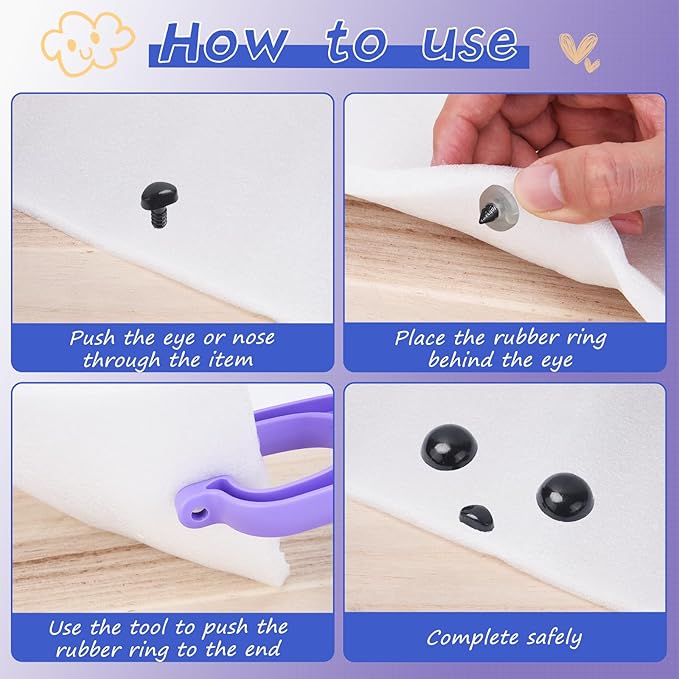 Upgraded Safety Eye Tool for Crocheting, Auxiliary Tool for 5-30mm Stuffed Animals Safety Eyes, Doll Making Tool, Time Saving, Labor Saving and Hand - Friendly Safety Eye Snapper Tool