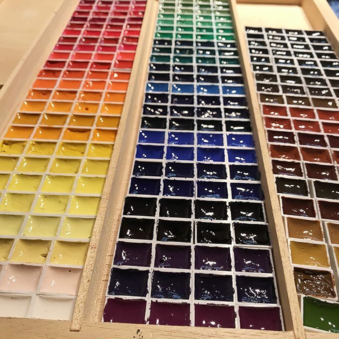 100Pcs Watercolor Half Pans with Magnetic Stripe,White Plastic Empty Artist Paint Pan Kits for DIY Watercolor Oils or Acrylics Painting Travel Tin Case Palette Art Drawing