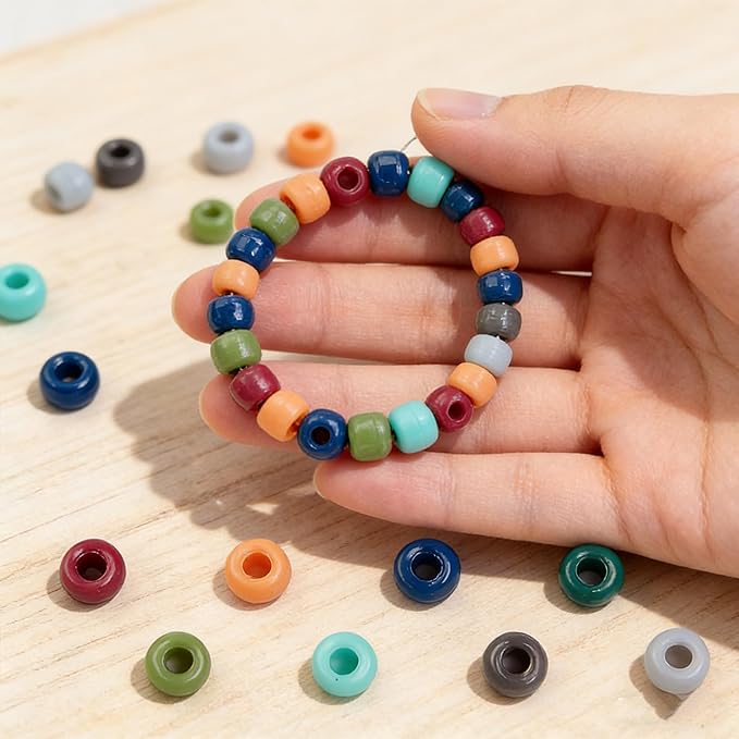 1000pcs Pony Beads, 15 Color Kandi Beads for Bracelets Making Kit, Hair Braids Crafts Jewelry Making Crafts Friendship Necklace Earrings DIY (Earth Color)