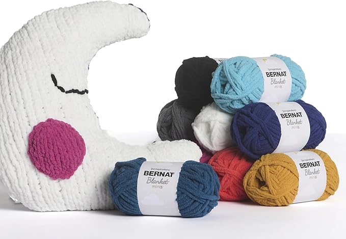 Bernat Blanket Minis Classic Yarn - 1 Pack of 600g/21.2oz - Polyester - #6 Super Bulky - 420 Yards - Knitting/Crochet
