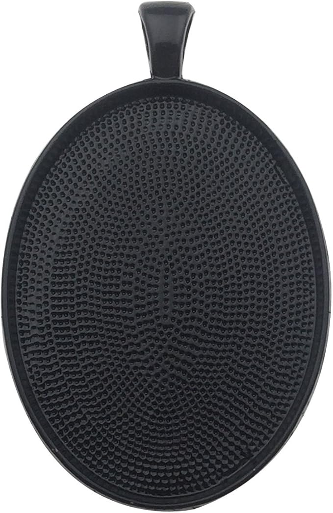 10pcs 30x40mm Black Oval Blank Bezel Pendant Trays Base Cabochon Settings Trays Pendant Blanks (M117)