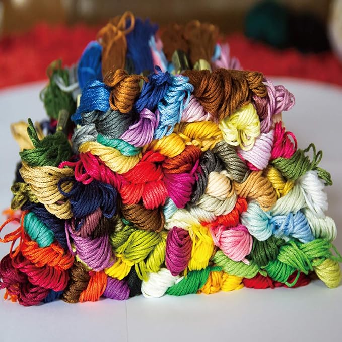 Vilihkc Rainbow Color Embroidery Floss 150 Skeins Per Pack with Cotton for Cross Stitch Threads, Bracelet Yarn Craft Floss Embroidery Floss Set