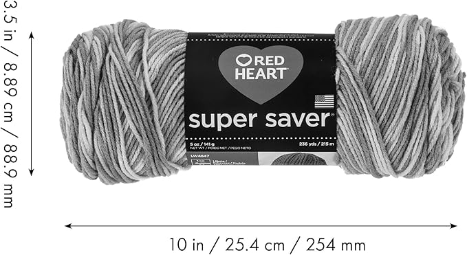 Red Heart Super Saver Yarn, 3 Pack, Stillwater 3 Count