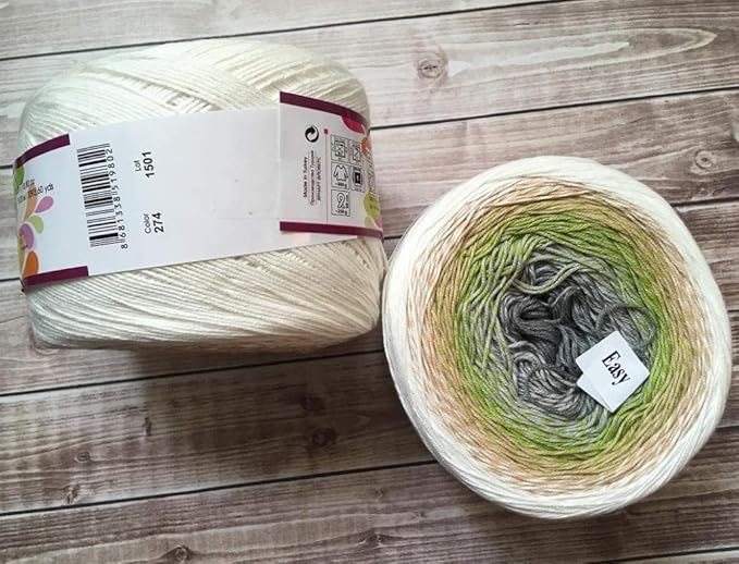 Yarn Art YarnArt Flowers Yarn 55% Cotton 45% Acrylic 250gr 1094yds Multicolor Cotton Yarn Rainbow Crochet Yarn Spring Summer - 1 Fine Sport Skein (274)