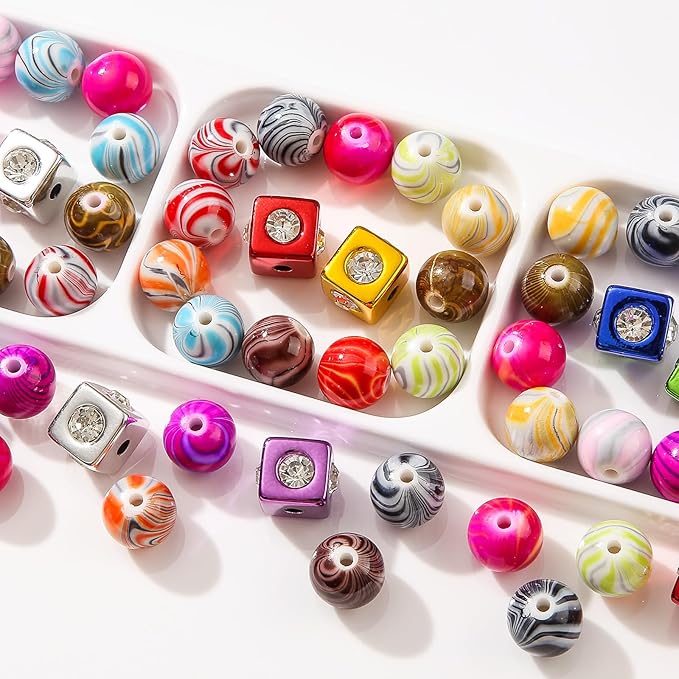 16mm Acrylic Beads,Chunk Bubblegum Beads,Beads for Pens,Cube Shine Beads,60pcs Jumbo Plastic Beads for Necklace Jewelry Bracelets DIY Crafts Making (Color line)