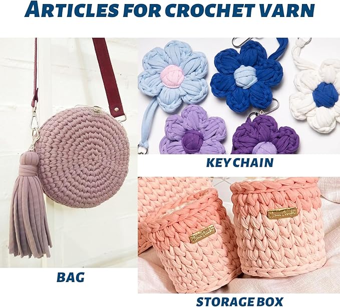 Elastic Fabric T Shirt Yarn for Crocheting,Beginner Crochet Yarns with Polyester Spandex Blend,Total 400g/114yds Soft Tshirt Yarn for Crochet Crafts/Bags/Baskets(Green Apple)