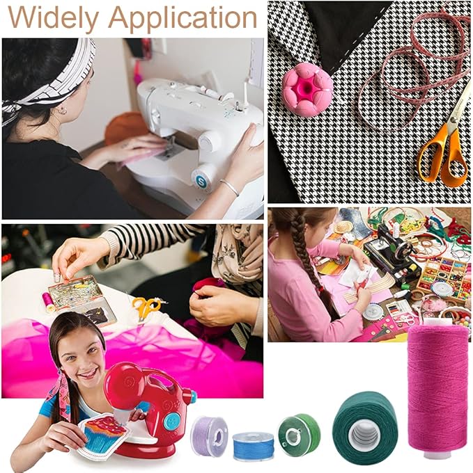 72Pcs 36 Colors Prewound Bobbins and Thread Spools for Hand & Machine Sewing, Emergency and Travel, DIY and Home, 36 Colors 400 Yards per Polyester Thread Spools