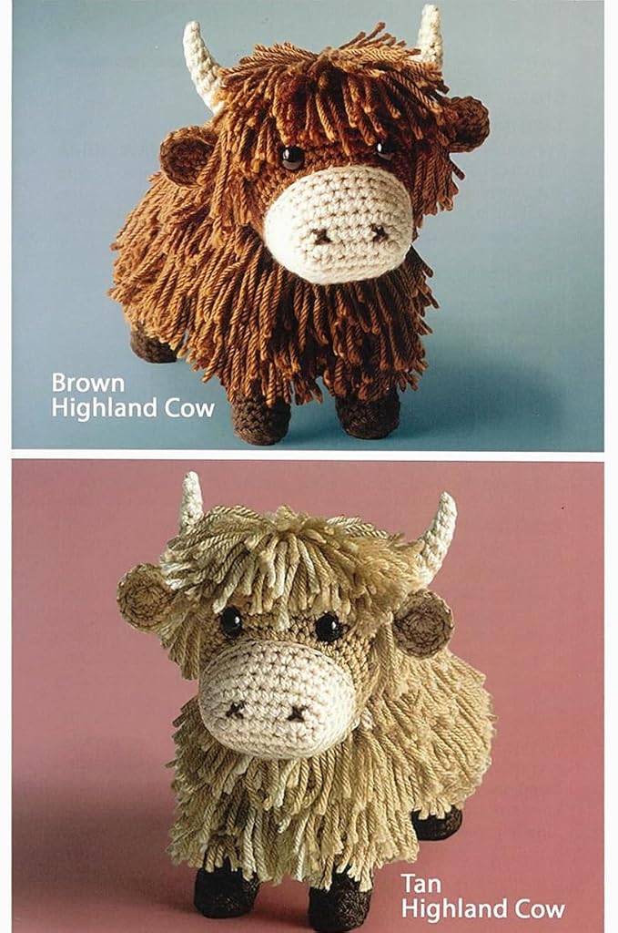 LEISURE ARTS Highland Cows Amigurumi Pattern – Crochet Amigurumi Pattern Books for Beginners & Experts Featuring Cute Highland Cows, A Must-Have Crochet Animals Book