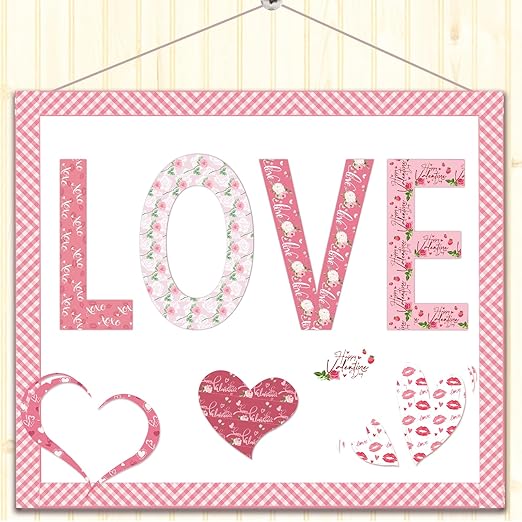 Konsait 12 Rolls Washi Tape Set Valentine Washi Tape Heart Washi Tape Stickers Valentine Decorations Valentines Day Crafts Supplies for Journaling, Scrapbooking, and Wrapping Total 196.9 ft