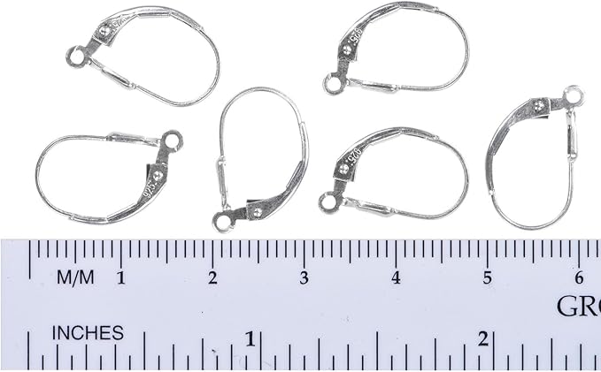 ugems 3-pairs sterling silver teardrop leverback earring findings