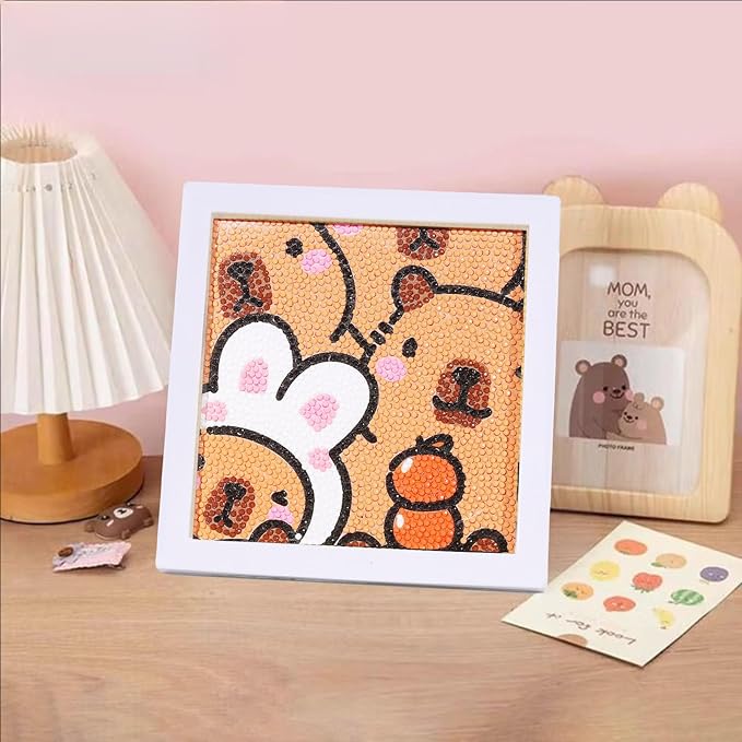 Mangpung Capybara Diamond Art Kits for Beginners, Capybara Diamond DIY Painting Kits, Full Drill Diamond Dots Paintings, Paint with Diamonds Pictures Art Painting DIY Crafts Kit Gift for DIY Lovers